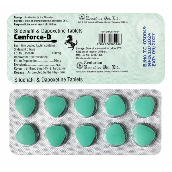 Cenforce D 160mg Sildenafil 100mg + Dapoxetine 60mg