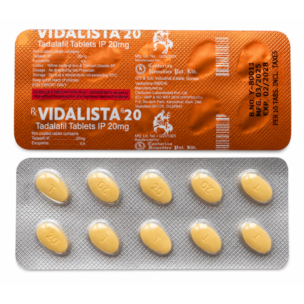 Tadalafil 20 mg Vidalista 20mg