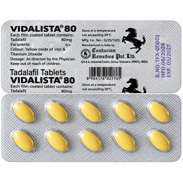 Tadalafil 80 mg Vidalista 80 mg