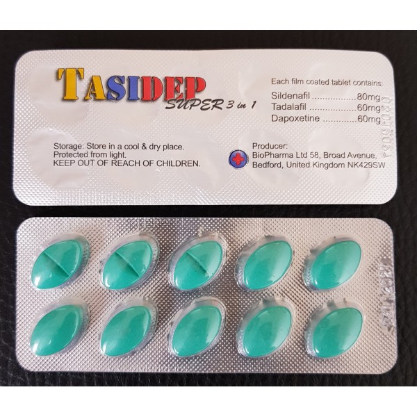 Tasidep super 3in1 Sildenafil 80 mg + Tadalafil 60 mg + Dapoxetine 60 mg
